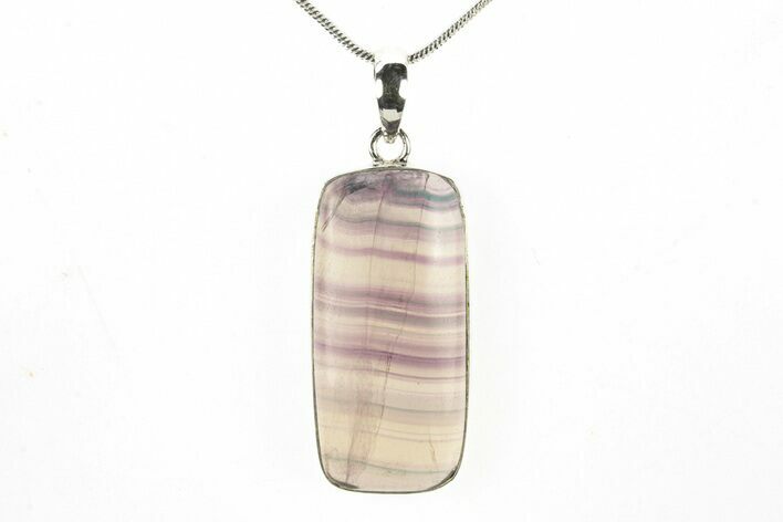 Banded Fluorite Pendant (Necklace) - Sterling Silver #278739